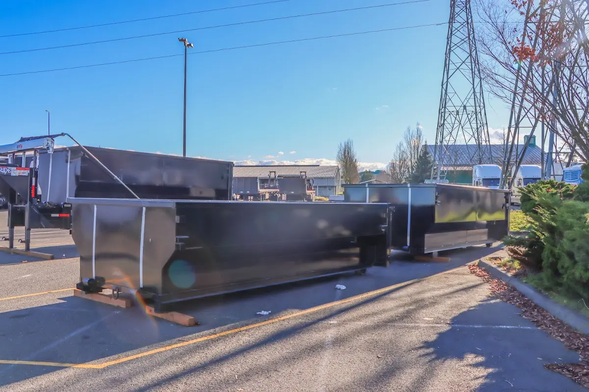 Roll-off dumpster ready for waste disposal at job site for Residential Dumpster Rental in Corona